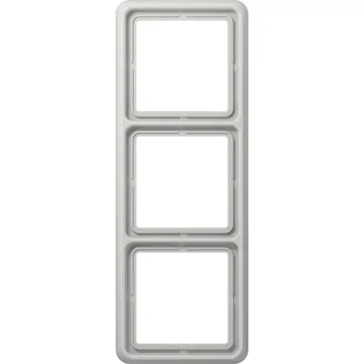 JUNG Abdeckrahmen 3-fach CD583LG | waagerecht & senkrecht | Unterputz | Duroplast | glänzend | IP44 | lichtgrau RAL 7035
