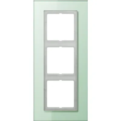 Jung Glasrahmen 3-fach LSP983GLAS | Abdeckrahmen für LS Serien | Echtglas mattweiß | waagerecht & senkrecht | 115x257mm