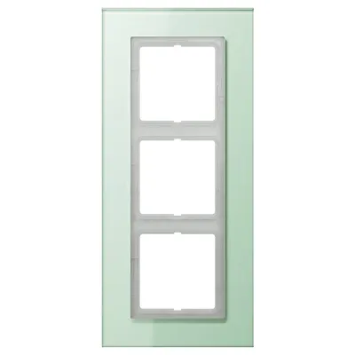 Jung Glasrahmen 3-fach LSP983GLAS | Abdeckrahmen für LS Serien | Echtglas mattweiß | waagerecht & senkrecht | 115x257mm