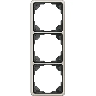 Jung Rahmen 3-fach CD583PT | Abdeckrahmen CD500 | Aluminium eloxiert | waagerecht & senkrecht | IP20 | Platin