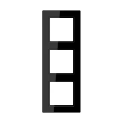 JUNG Rahmen 3-fach AC583SW | Abdeckrahmen Unterputz waagerecht/vertikal | Duroplast glänzend | 84x226 mm | schwarz
