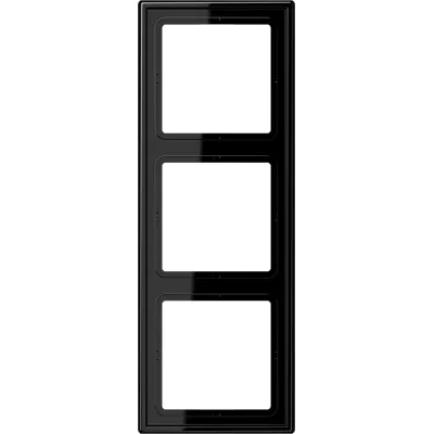 JUNG Rahmen 3fach LS983SW | Abdeckrahmen LS 990 | waagerecht & senkrecht | IP44 | Duroplast glänzend | schwarz