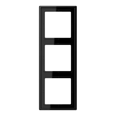 JUNG Rahmen 3fach LS983SW | Abdeckrahmen LS 990 | waagerecht & senkrecht | IP44 | Duroplast glänzend | schwarz