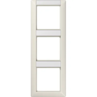 JUNG Rahmen 3-fach AS583NA | Abdeckrahmen mit Schriftfeld | senkrecht & waagerecht | Duroplast glänzend | IP44 | weiß