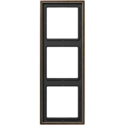 JUNG Rahmen 3fach ME2983AT | Unterputz Einbaurahmen Metall | waagerecht & senkrecht | IP44 | matt Messing antik