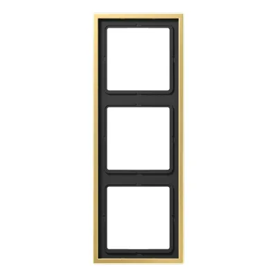 JUNG Rahmen 3fach ME2983C | Einbaurahmen für waagerecht & senkrecht | Metall matt | 81x223 mm | Messing classic