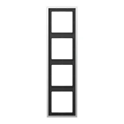 JUNG Rahmen 4-fach AL2984 | Abdeckrahmen LS 990 | Aluminium matt eloxiert | IP44 | waagerecht & senkrecht | 81x294 mm