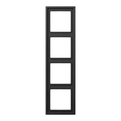 JUNG Rahmen 4-fach AL2984AN | Abdeckrahmen für waagerecht/ senkrecht | Aluminium matt | Unterputz | Anthrazit | IP44
