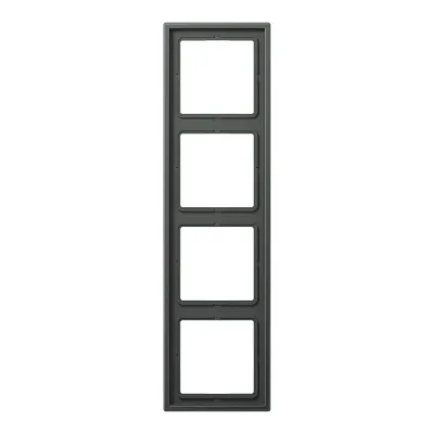 JUNG Rahmen 4-fach AL2984AN | Abdeckrahmen für waagerecht/ senkrecht | Aluminium matt | Unterputz | Anthrazit | IP44