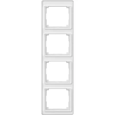 Jung Rahmen 4-fach SL584WW | Schalterrahmen vertikal | Acrylglas glänzend | alpinweiß | 85x298 mm | IP20