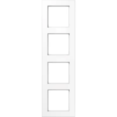 JUNG Rahmen 4-fach | Abdeckrahmen Unterputz | waagerecht/senkrecht | Duroplast glänzend | alpinweiß | 84x297 mm