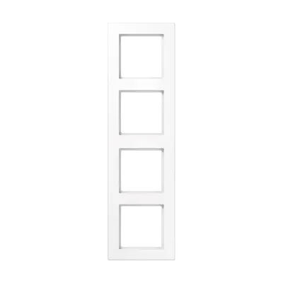 JUNG Rahmen 4-fach | Abdeckrahmen Unterputz | waagerecht/senkrecht | Duroplast glänzend | alpinweiß | 84x297 mm