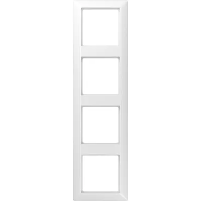 JUNG Rahmen 4-fach AS584BFWW | Abdeckrahmen für waagerechte & senkrechte Montage | Thermoplast | IP44 | alpinweiß