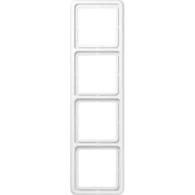 JUNG Rahmen 4fach CD584WUWW | Einsatz waagerecht/vertikal | IP44 | Thermoplast bruchsicher | alpinweiß RAL9010