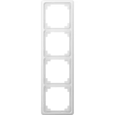 JUNG Rahmen 4-fach CDP584WW | Abdeckrahmen CD plus | waagerecht & senkrecht | Duroplast | glänzend | alpinweiß