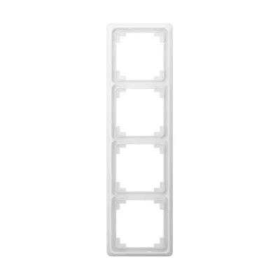 JUNG Rahmen 4-fach CDP584WW | Abdeckrahmen CD plus | waagerecht & senkrecht | Duroplast | glänzend | alpinweiß