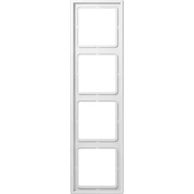 JUNG Abdeckrahmen 4-fach LS984WW LS990 | Rahmen für waagerechte & senkrechte Montage | Duroplast | IP44 | alpinweiß