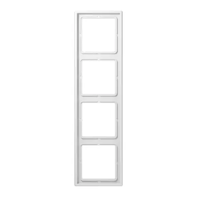 JUNG Abdeckrahmen 4-fach LS984WW LS990 | Rahmen für waagerechte & senkrechte Montage | Duroplast | IP44 | alpinweiß