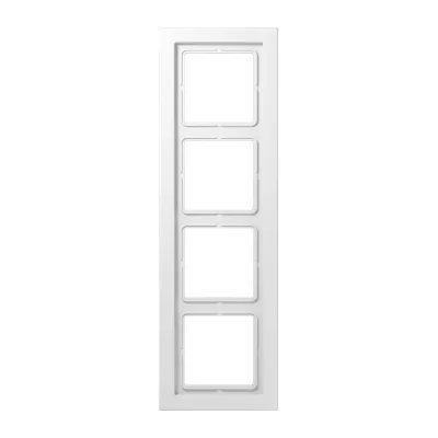 JUNG Abdeckrahmen 4-fach LSD984WW | LS-design | waagerecht & senkrecht | 96x309mm | Duroplast glänzend | alpinweiß