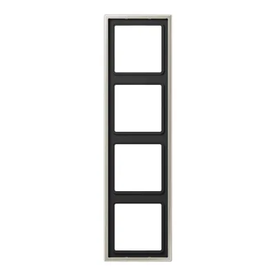 JUNG Rahmen 4-fach ES2984 | Abdeckrahmen LS 990 | Edelstahl matt | waagerecht & senkrecht montierbar | IP44 | 81x294 mm