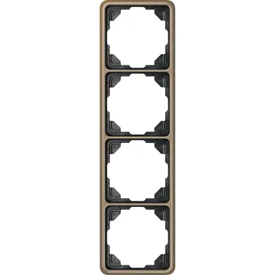 JUNG Rahmen 4-fach CD584GB | Abdeckrahmen für waagerechte & senkrechte Montage | Aluminium eloxiert | IP20 | gold-bronze