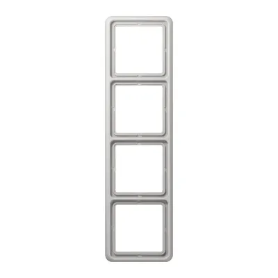JUNG CD584LG Rahmen 4-fach | CD500 Abdeckrahmen Unterputz | waagerecht | IP44 | Duroplast lichtgrau RAL 7035