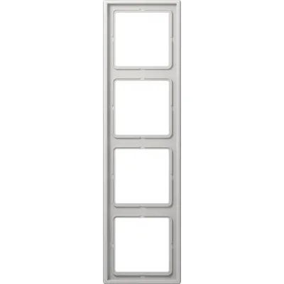 JUNG Abdeckrahmen 4-fach LS 984 LG | Rahmen für waagerechte & senkrechte Montage | Duroplast glänzend | IP44 | lichtgrau