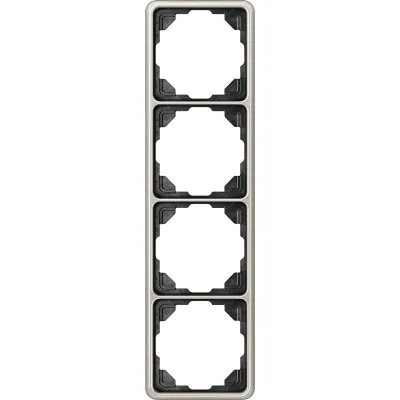 Jung Rahmen 4-fach CD584PT | Abdeckrahmen waagerecht & senkrecht | Aluminium eloxiert | 81x294 mm | Platin
