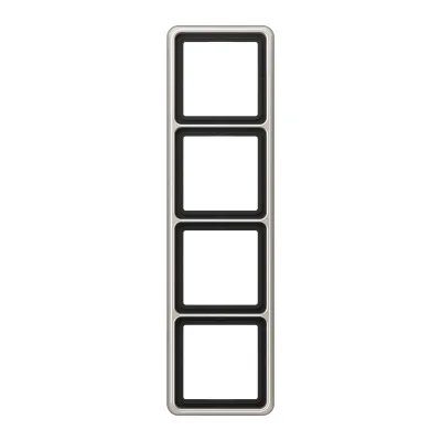 Jung Rahmen 4-fach CD584PT | Abdeckrahmen waagerecht & senkrecht | Aluminium eloxiert | 81x294 mm | Platin