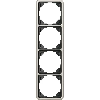 Jung Rahmen 4-fach CD584PT | Abdeckrahmen waagerecht & senkrecht | Aluminium eloxiert | 81x294 mm | Platin