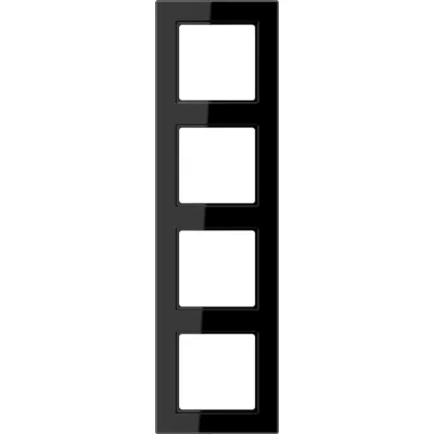 JUNG Rahmen 4-fach AC 584 SW | Abdeckrahmen Unterputz Serie A | Duroplast glänzend | 84x297 mm | schwarz