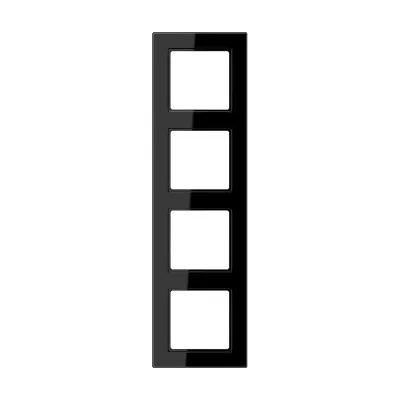 JUNG Rahmen 4-fach AC 584 SW | Abdeckrahmen Unterputz Serie A | Duroplast glänzend | 84x297 mm | schwarz