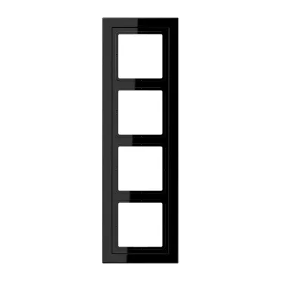 JUNG Rahmen 4-fach LSD984SW | LS-Design | Unterputz | waagerecht & senkrecht | IP20 | Duroplast glänzend | schwarz