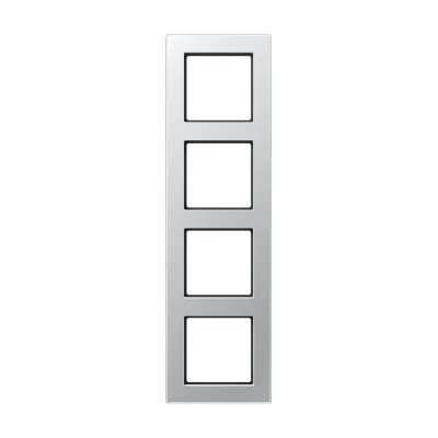 JUNG Abdeckrahmen 4-fach A5584BFAL | Rahmen waagerecht & senkrecht | Aluminium glänzend | Thermoplast | IP44 | 85x298mm