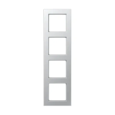 JUNG Abdeckrahmen 4-fach A5584BFAL | Rahmen waagerecht & senkrecht | Aluminium glänzend | Thermoplast | IP44 | 85x298mm