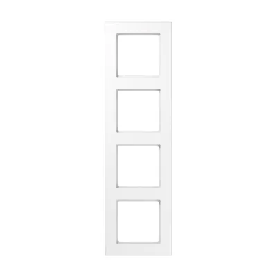 JUNG Rahmen 4-fach A5584BFWW | Abdeckrahmen Unterputz | Thermoplast glänzend | waagerecht/vertikal | weiß RAL 9010