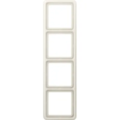 JUNG Rahmen 4-fach CD584W CD500 | Abdeckrahmen Unterputz | waagerecht & senkrecht | Duroplast | IP44 | cremeweiß