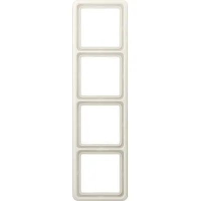 JUNG Rahmen 4-fach CD584W CD500 | Abdeckrahmen Unterputz | waagerecht & senkrecht | Duroplast | IP44 | cremeweiß
