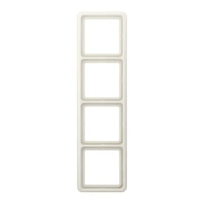 JUNG Rahmen 4-fach CD584W CD500 | Abdeckrahmen Unterputz | waagerecht & senkrecht | Duroplast | IP44 | cremeweiß