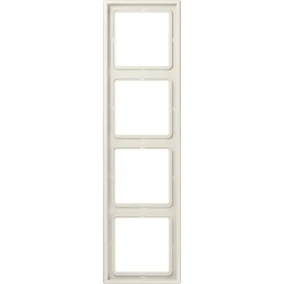 JUNG Abdeckrahmen 4-fach LS 984 W | Unterputz | waagerecht/senkrecht montierbar | Duroplast glänzend | IP44 | cremeweiß