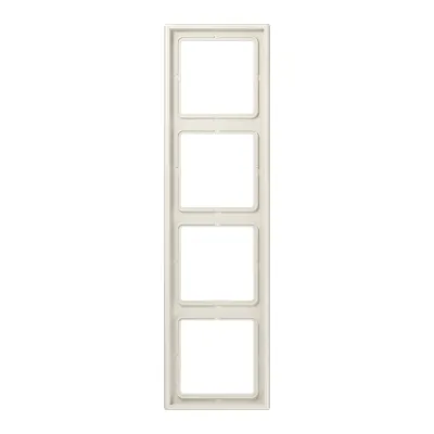 JUNG Abdeckrahmen 4-fach LS 984 W | Unterputz | waagerecht/senkrecht montierbar | Duroplast glänzend | IP44 | cremeweiß