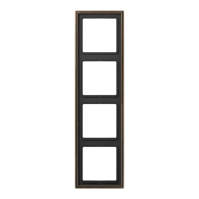 JUNG Rahmen 4fach ME2984AT | 4-fach Abdeckrahmen Metall | waagerecht & senkrecht | matt | IP44 | Messing antik