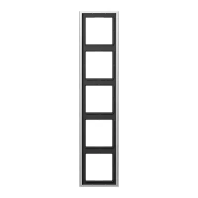 JUNG Abdeckrahmen 5-fach AL2985 | für waagerecht & senkrecht | Unterputz | Alu matt | IP44 | Metall | Aluminium