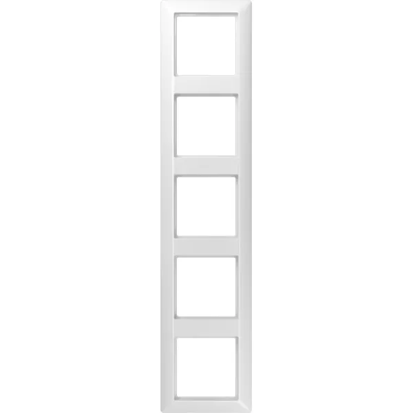 JUNG Rahmen 5-fach AS585WW | Abdeckrahmen für waagerecht & senkrecht | Duroplast | IP44 | alpinweiß | 80,5x364,5 mm
