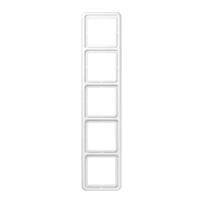 JUNG Rahmen 5-fach CD585WW | Abdeckrahmen Waagerecht & Senkrecht | Duroplast | IP44 | glänzend | alpinweiß