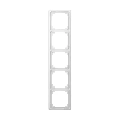 JUNG Rahmen 5-fach CDP585WW | CD plus | Einbaurahmen | waagerecht & senkrecht | Duroplast | glänzend | alpinweiß
