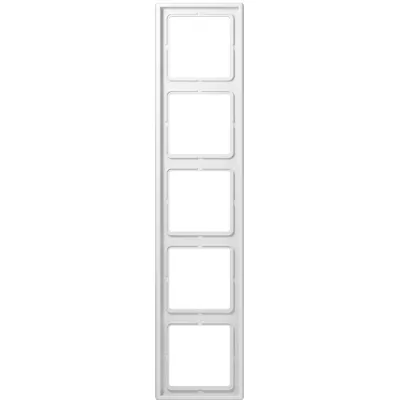 JUNG Rahmen 5-fach LS985WW | Abdeckrahmen LS 990 | waagerecht & senkrecht | Duroplast | IP44 | alpinweiß RAL 9010