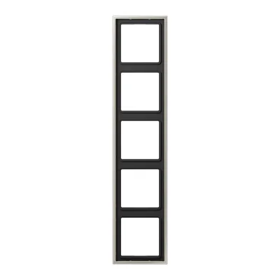 JUNG Rahmen 5-fach ES2985 | Abdeckrahmen für waagerecht & senkrecht | Edelstahl matt | IP44 | Metall | LS 990 Serie