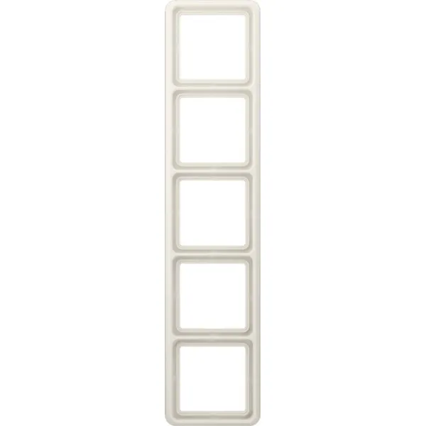 JUNG Rahmen 5-fach CD585W | Abdeckrahmen für Schalter und Steckdosen | Duroplast | waagerecht/ senkrecht | IP44 | weiß