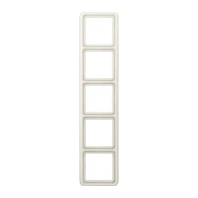 JUNG Rahmen 5-fach CD585W | Abdeckrahmen für Schalter und Steckdosen | Duroplast | waagerecht/ senkrecht | IP44 | weiß